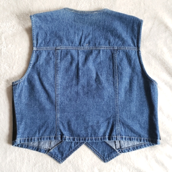 Vintage Stonebridge Black Velvet Denim Vest a Levi's Brand - Picture 3 of 15